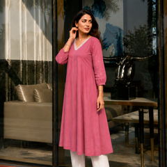 Solid Embroidered Kurta with Pant