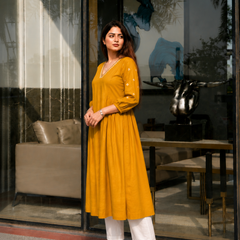 Solid Embroidered Kurta with Pant