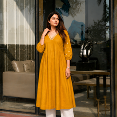 Solid Embroidered Kurta with Pant