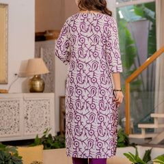 Purple Printed Ethnic Suit Set With Premium Handwork