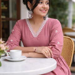 Solid Embroidered Kurta with Pant