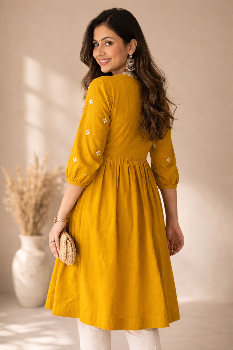 Solid Embroidered Kurta with Pant