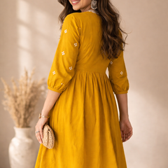 Solid Embroidered Kurta with Pant