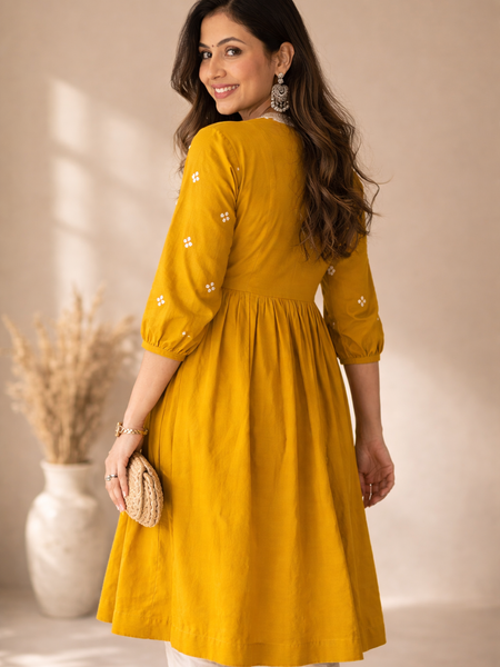 Solid Embroidered Kurta with Pant