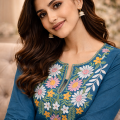 Floral Embroidered Ethnic Co-ord Set